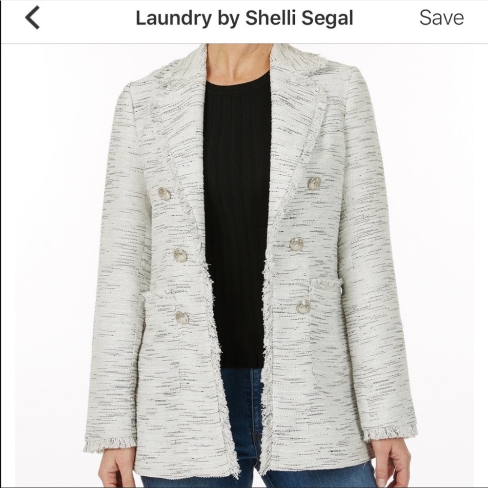 NWOT Laundry Double Breasted Tweed Blazer